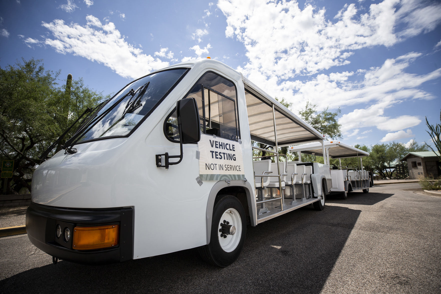 Electric shuttle at Sabino Canyon